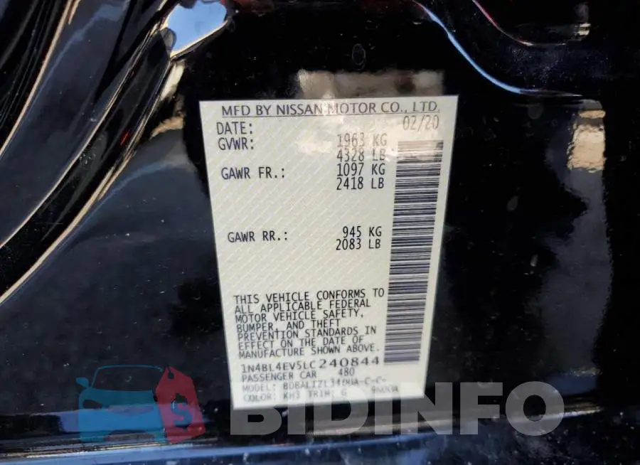 1N4BL4EV5LC240844 Photo# 10