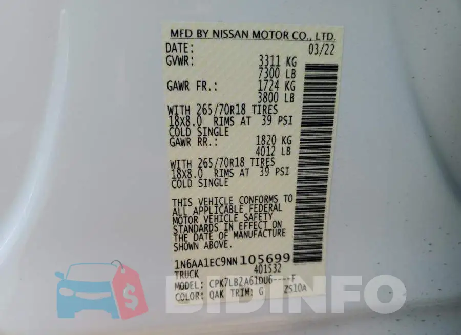 1N6AA1EC9NN105699 Photo# 12