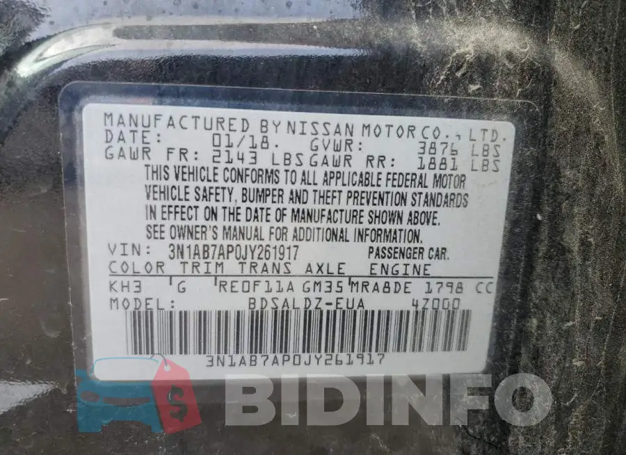 3N1AB7AP0JY261917 Photo# 12