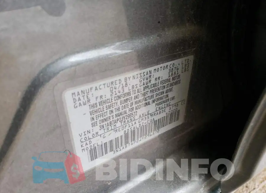 3N1AB7AP2JY296572 Photo# 12