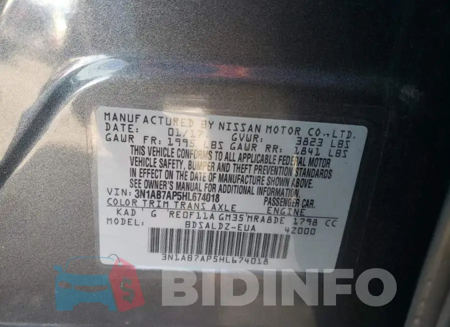 3N1AB7AP5HL674018 Photo# 13
