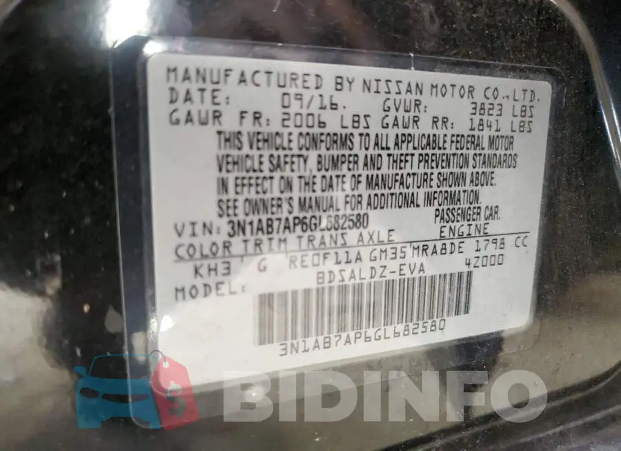 3N1AB7AP6GL682580 Photo# 13