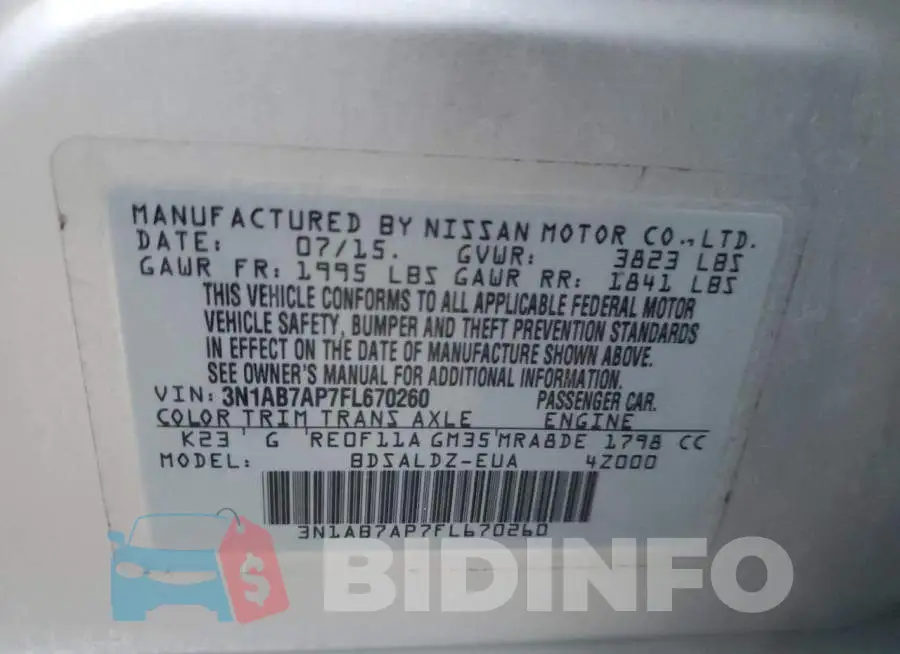 3N1AB7AP7FL670260 Photo# 12