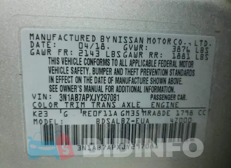 3N1AB7APXJY297081 Photo# 12