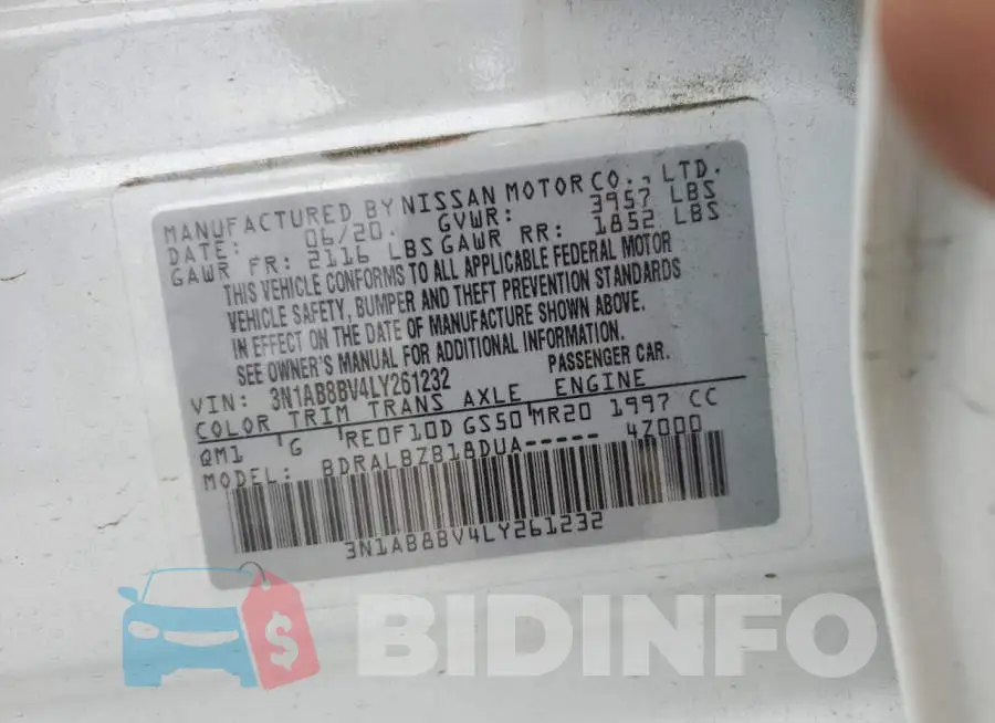 3N1AB8BV4LY261232 Photo# 12