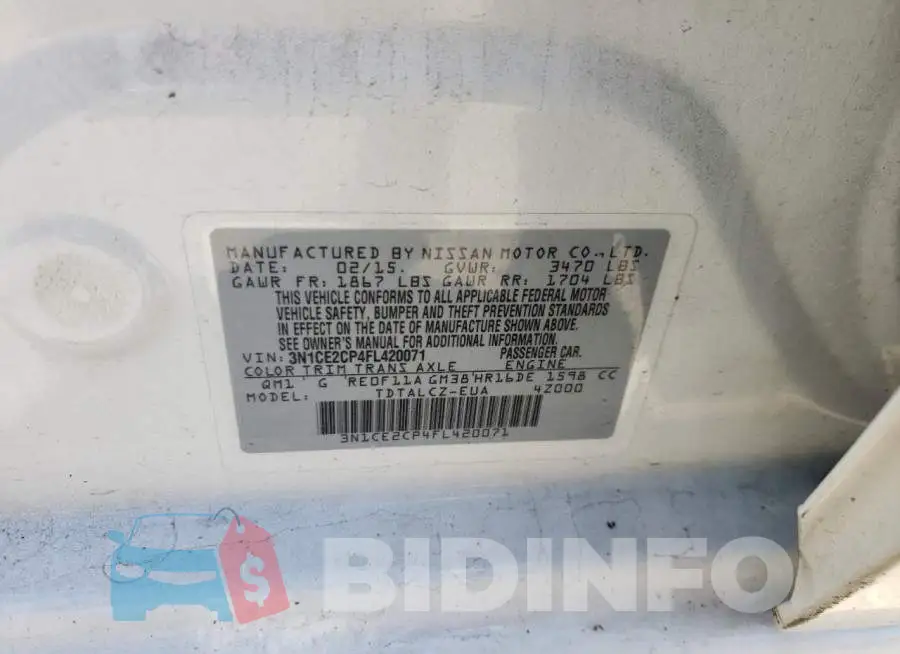 3N1CE2CP4FL420071 Photo# 10