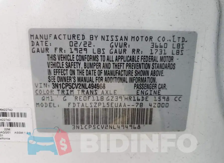 3N1CP5CV2NL494968 Photo# 13