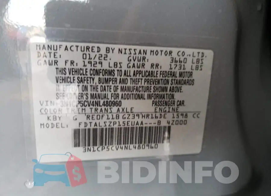 3N1CP5CV4NL480960 Photo# 12