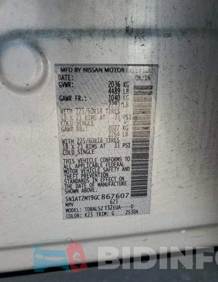 5N1AT2MT9GC867607 Photo# 14
