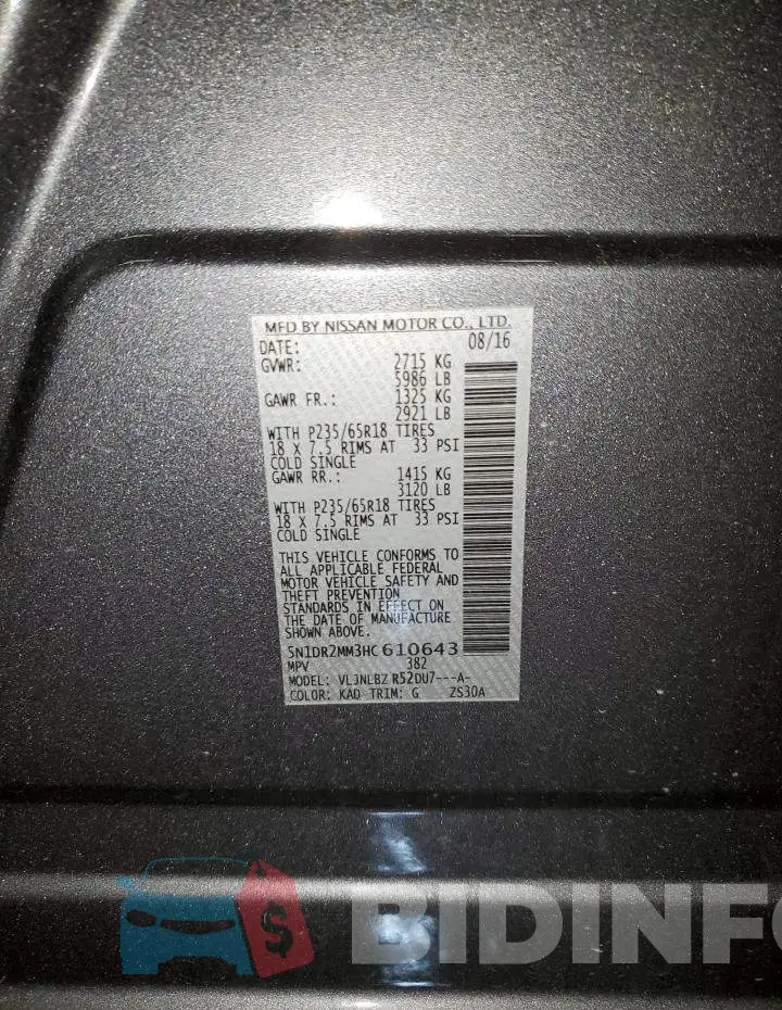 5N1DR2MM3HC610643 Photo# 14