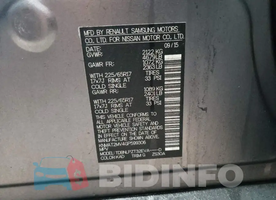 KNMAT2MV4GP599306 Photo# 12