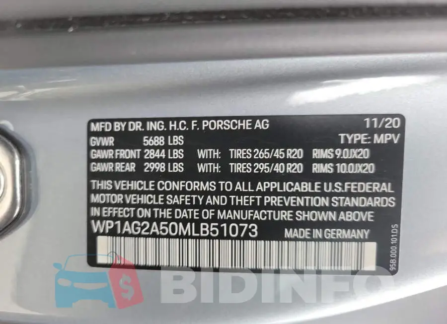 WP1AG2A50MLB51073 Photo# 10