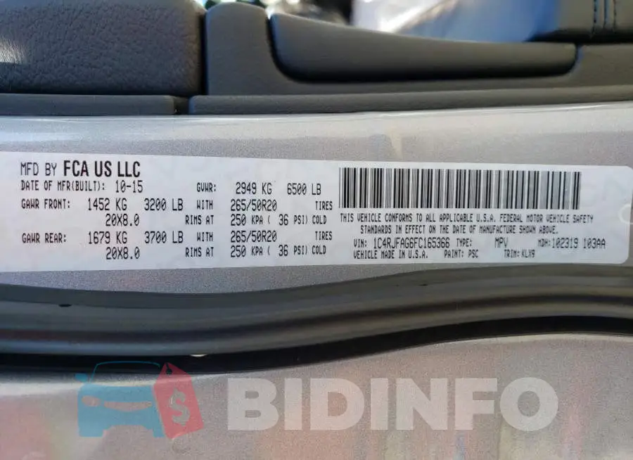 1C4RJFAG6FC165366 Photo# 13
