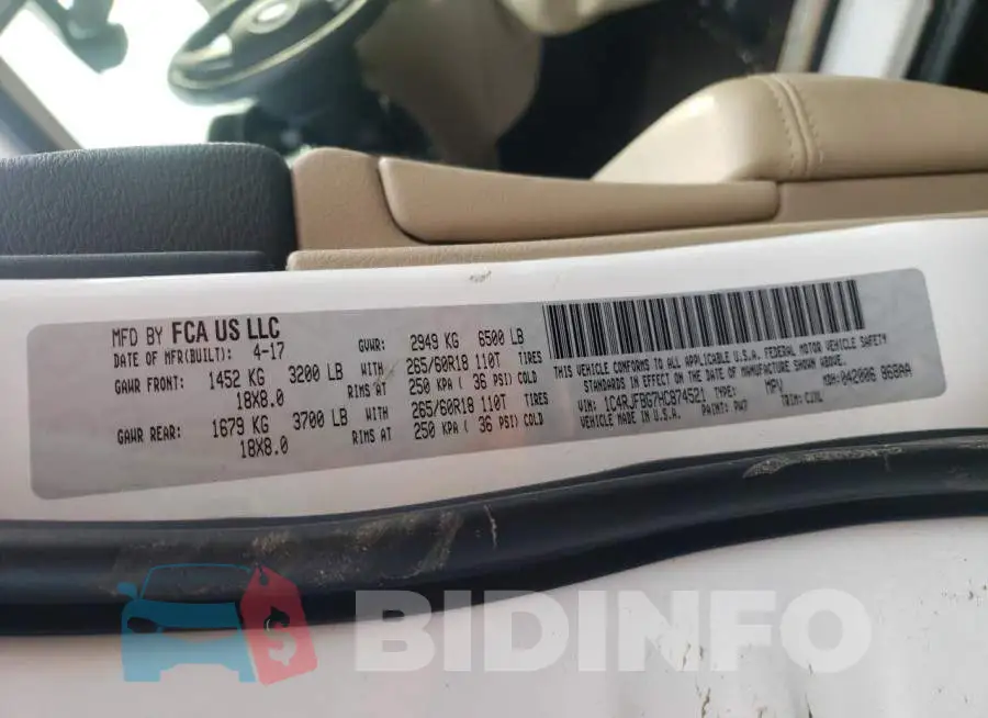 1C4RJFBG7HC874521 Photo# 13