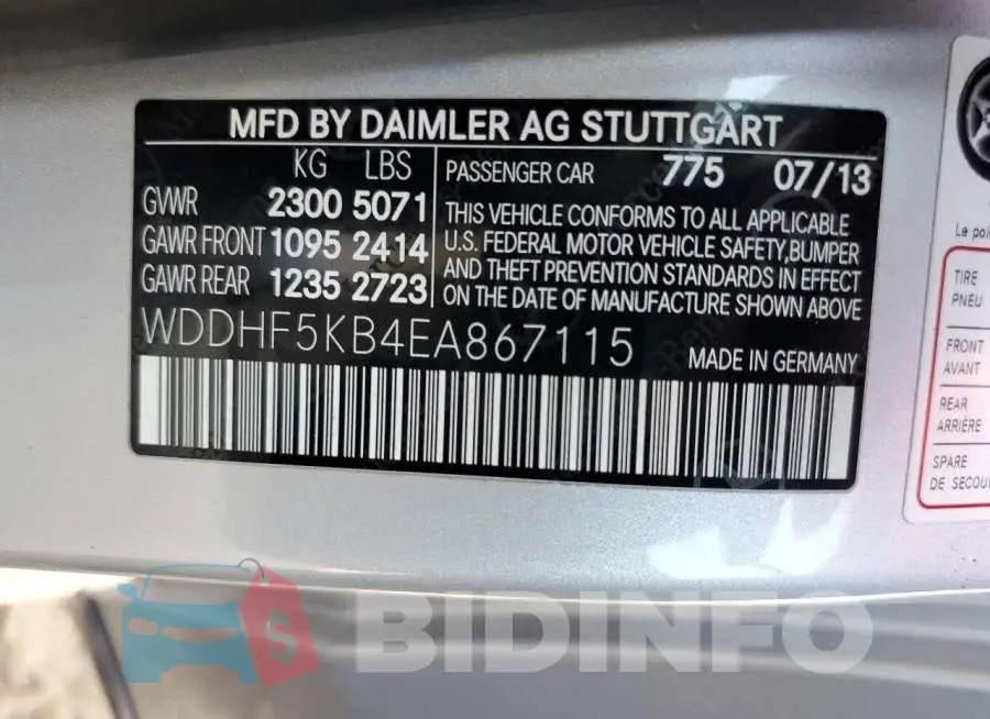 WDDHF5KB4EA867115 Photo# 12