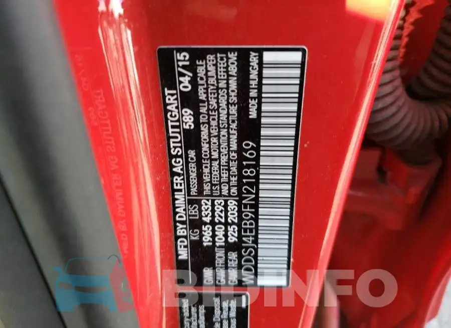 WDDSJ4EB9FN218169 Photo# 12