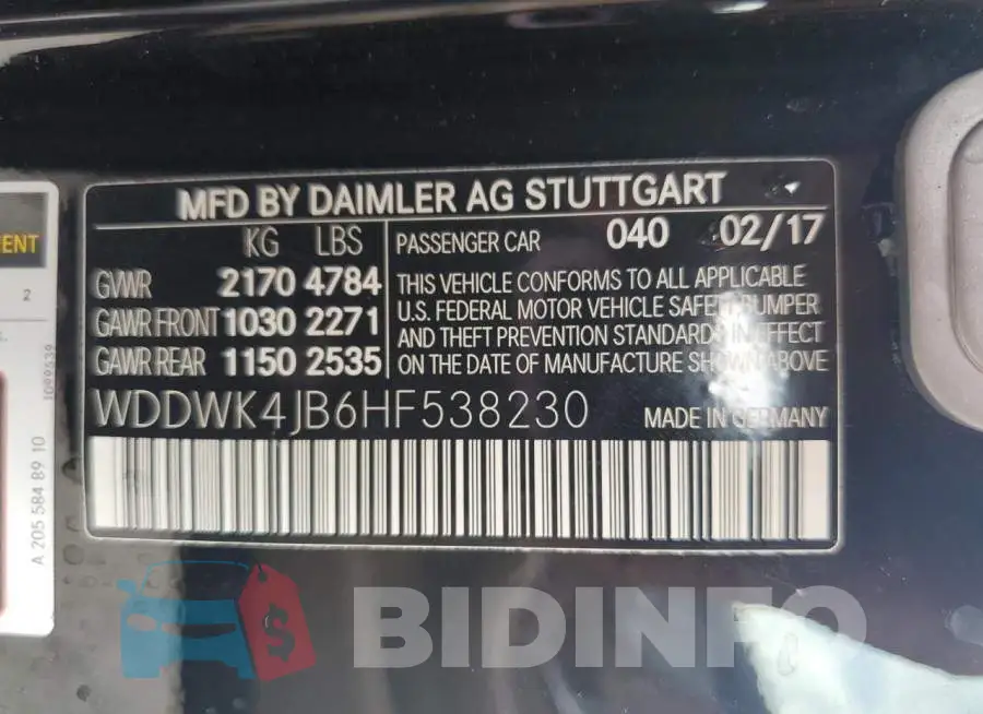 WDDWK4JB6HF538230 Photo# 12