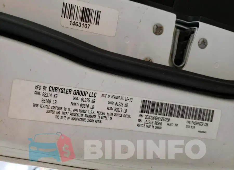 2C3CDXHG2EH207220 Photo# 12