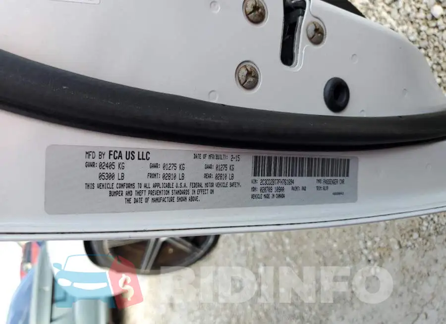 2C3CDZBT7FH761694 Photo# 12