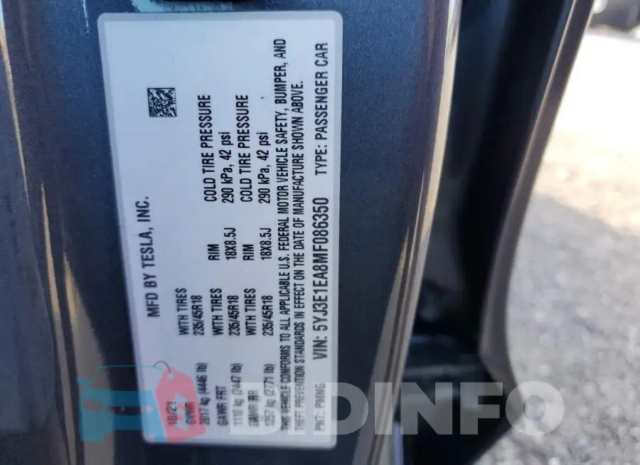 5YJ3E1EA8MF086350 Photo# 12