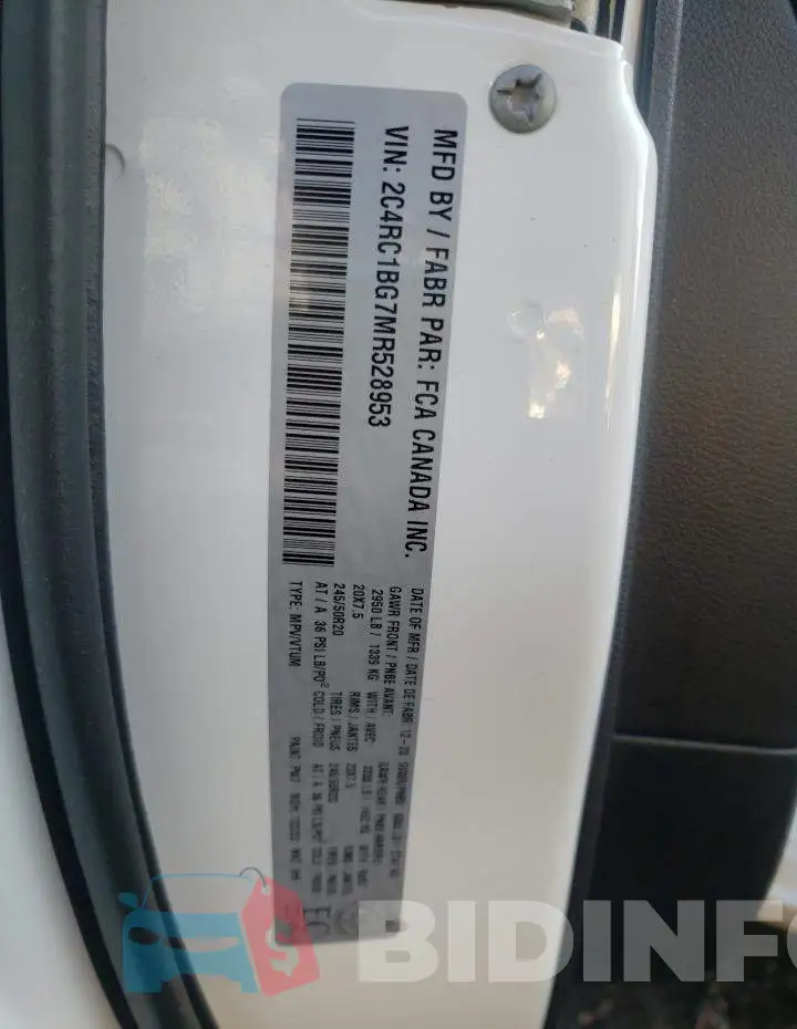 2C4RC1BG7MR528953 Photo# 10