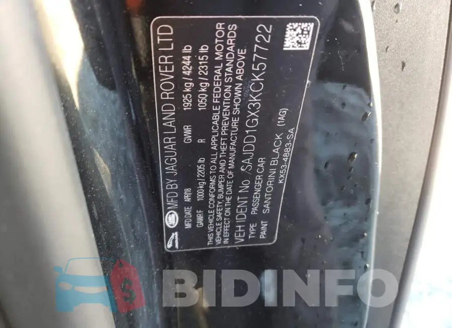 SAJDD1GX3KCK57722 Photo# 10