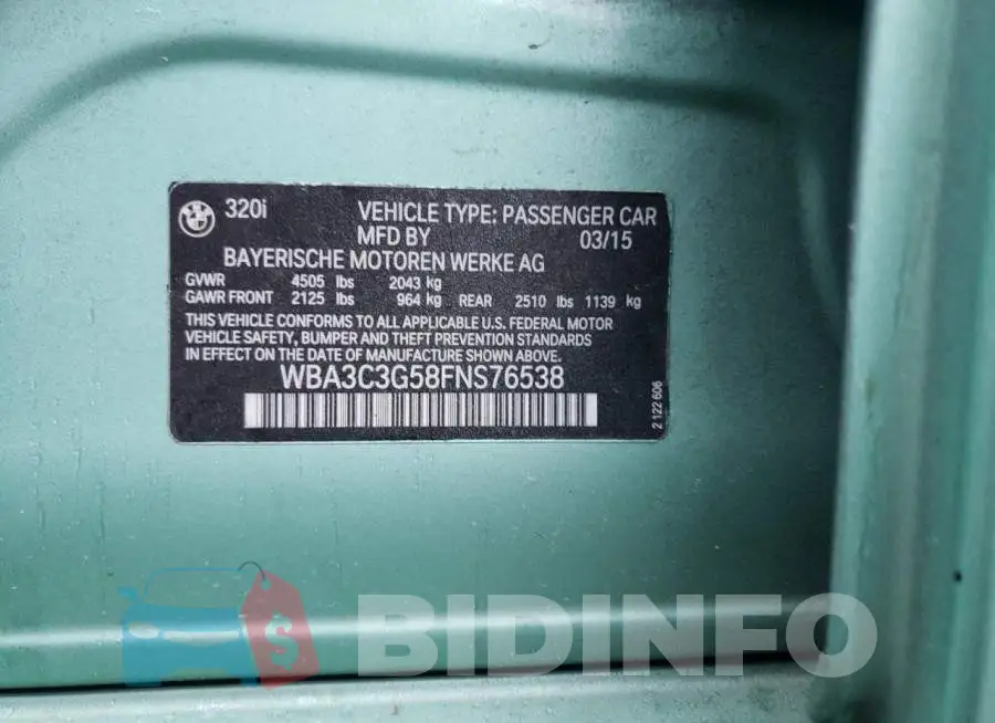 WBA3C3G58FNS76538 Photo# 12