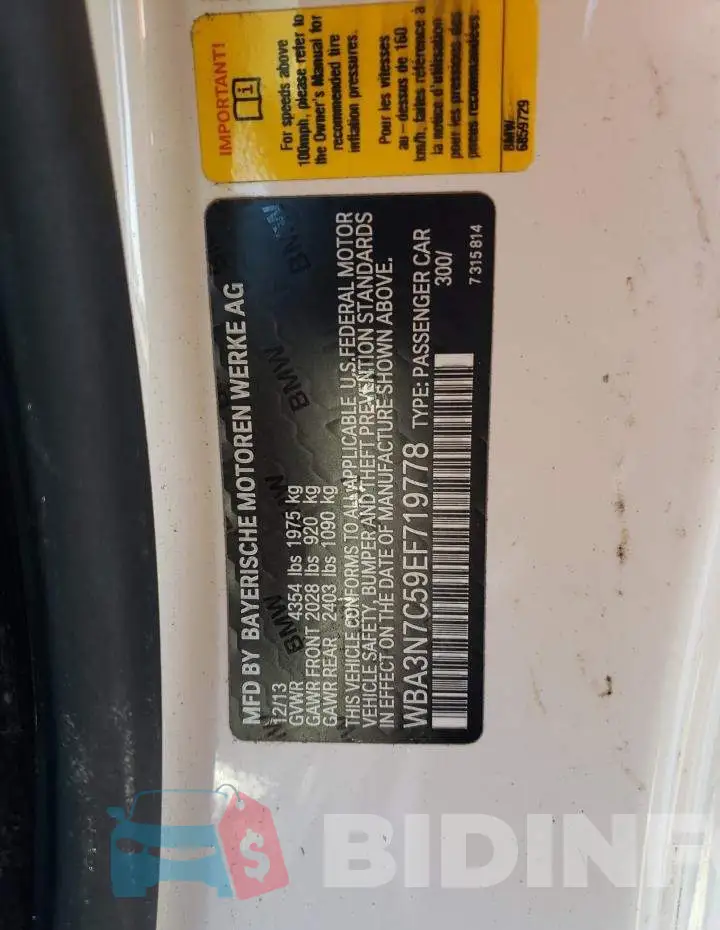 WBA3N7C59EF719778 Photo# 12