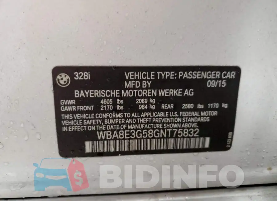 WBA8E3G58GNT75832 Photo# 10
