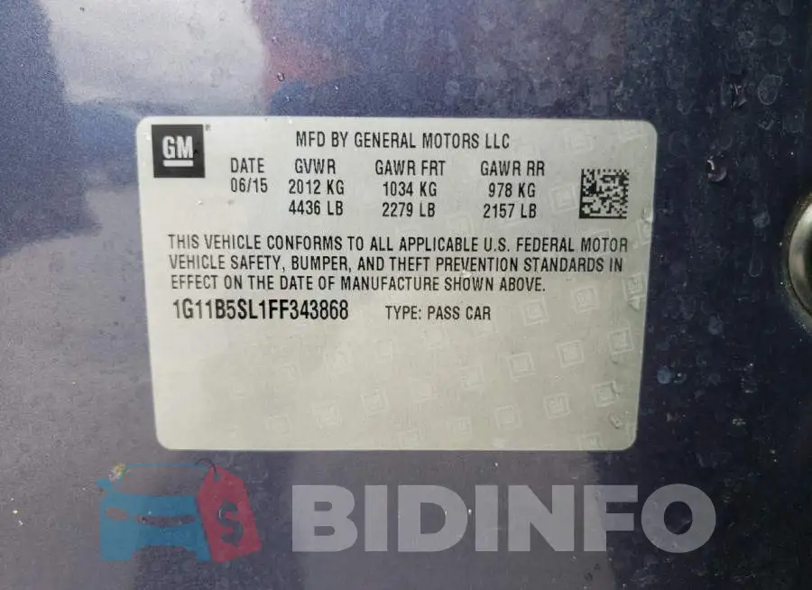 1G11B5SL1FF343868 Photo# 12