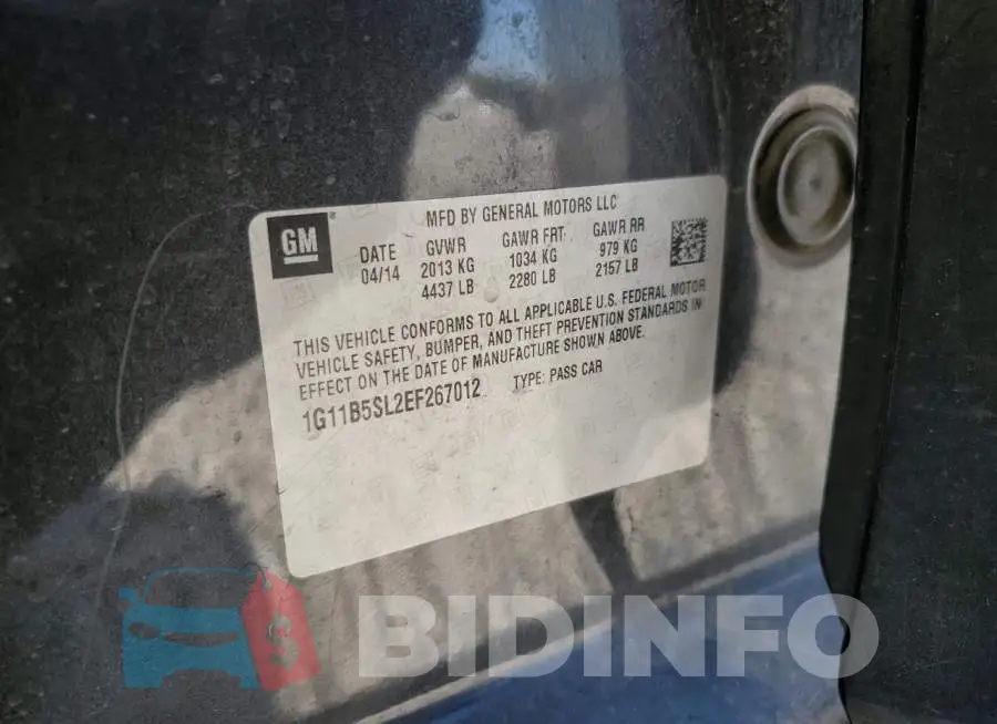 1G11B5SL2EF267012 Photo# 10