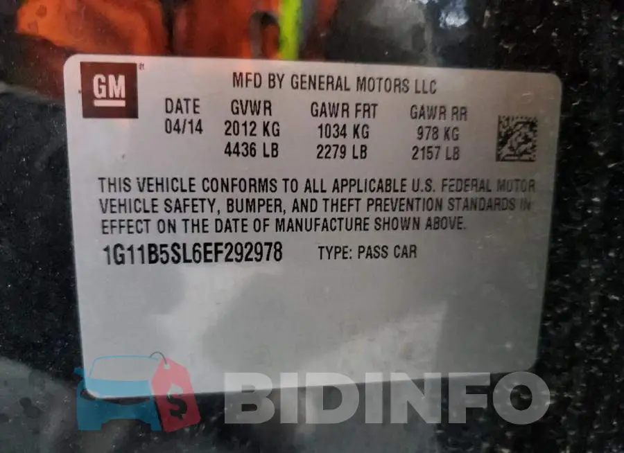 1G11B5SL6EF292978 Photo# 13