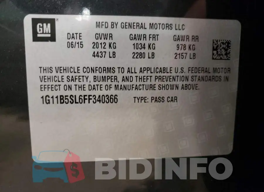 1G11B5SL6FF340366 Photo# 12