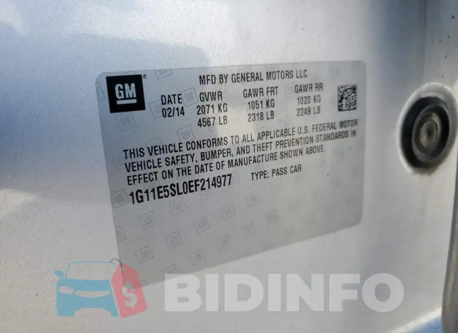 1G11E5SL0EF214977 Photo# 12