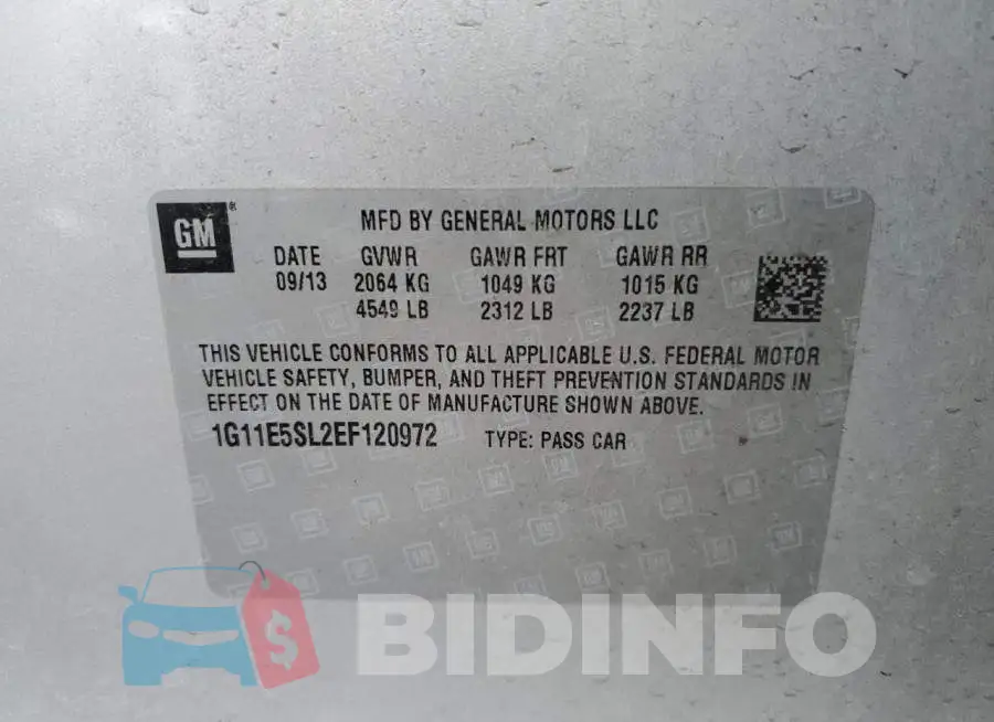1G11E5SL2EF120972 Photo# 12