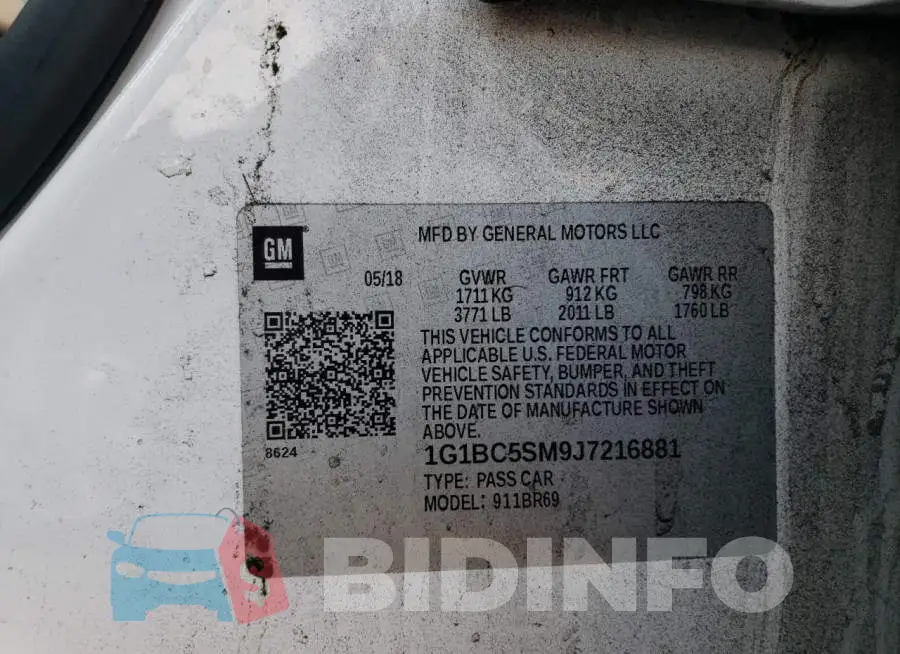 1G1BC5SM9J7216881 Photo# 12