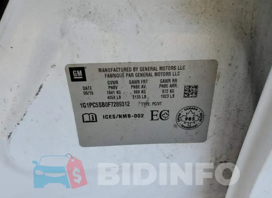 1G1PC5SB0F7289312 Photo# 12