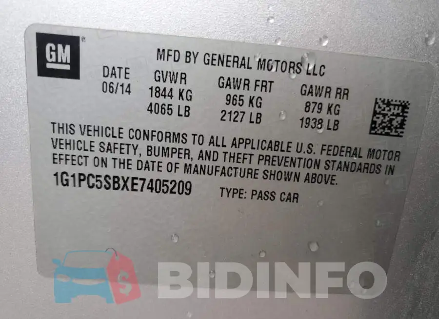 1G1PC5SBXE7405209 Photo# 12