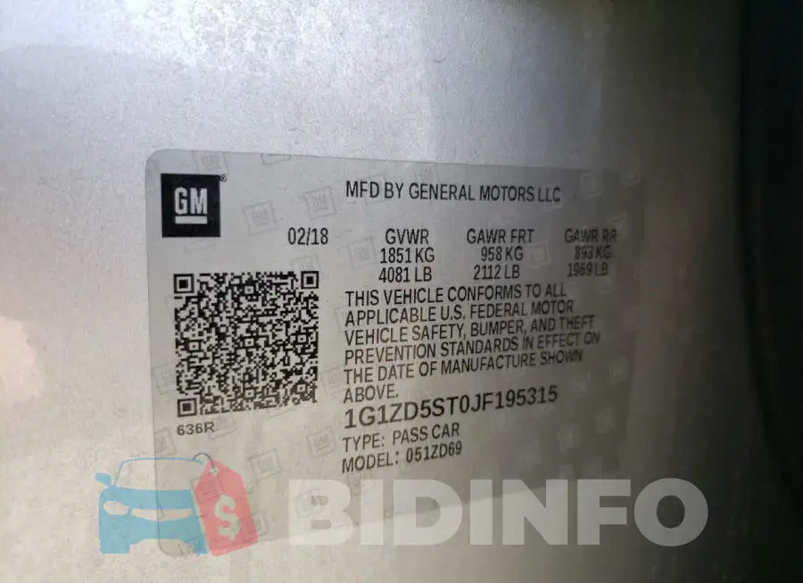 1G1ZD5ST0JF195315 Photo# 10