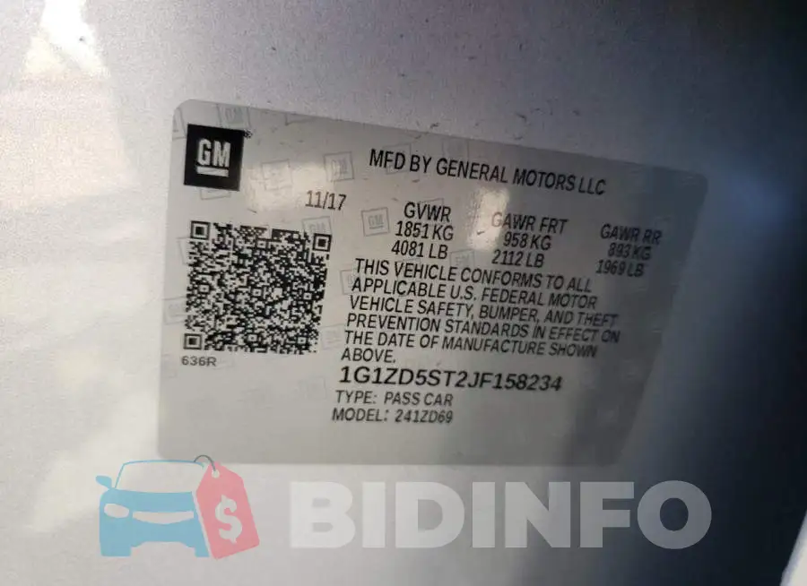 1G1ZD5ST2JF158234 Photo# 10