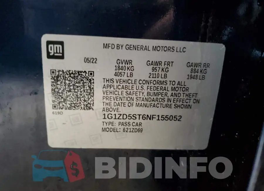 1G1ZD5ST6NF155052 Photo# 12