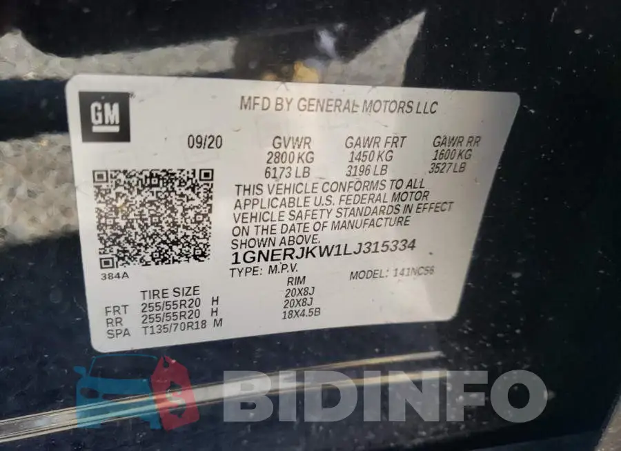 1GNERJKW1LJ315334 Photo# 14