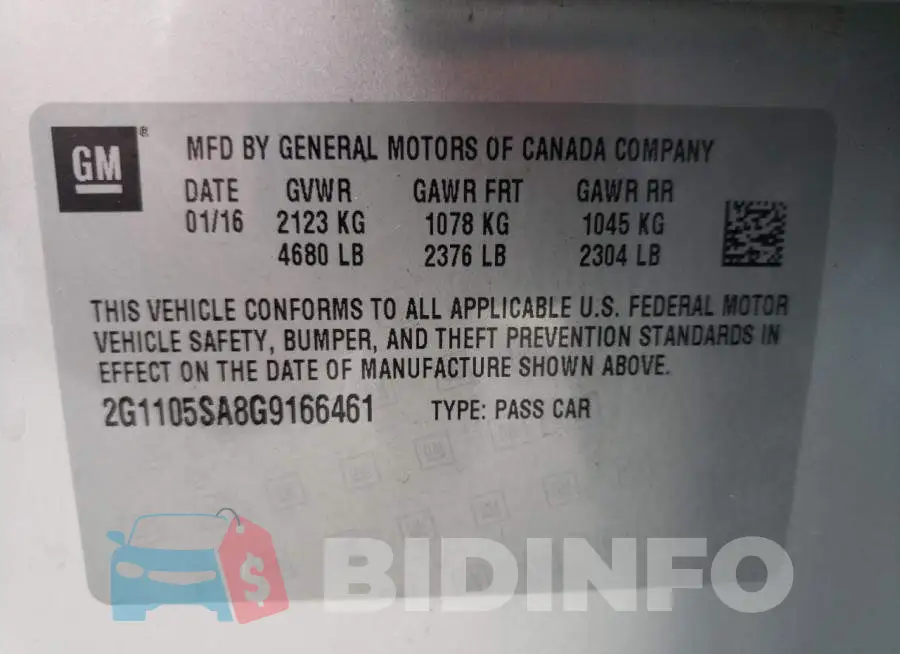 2G1105SA8G9166461 Photo# 10