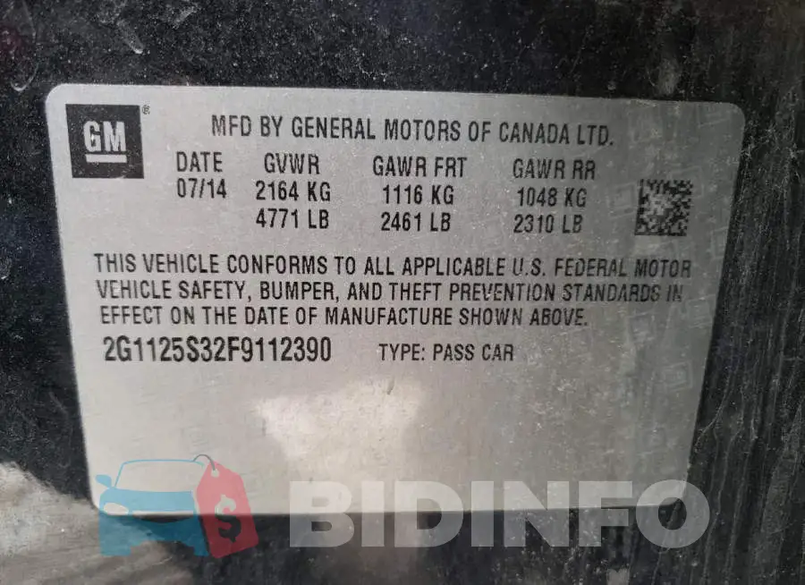 2G1125S32F9112390 Photo# 12