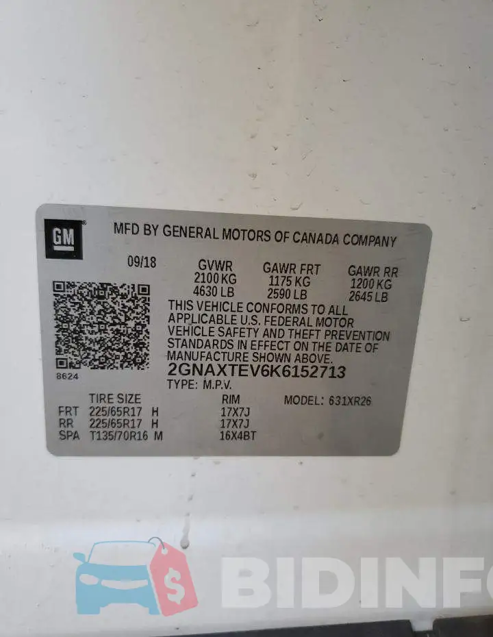 2GNAXTEV6K6152713 Photo# 10