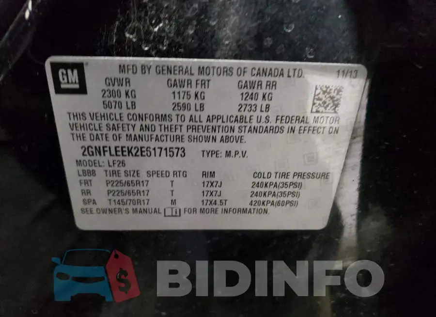 2GNFLEEK2E6171573 Photo# 12