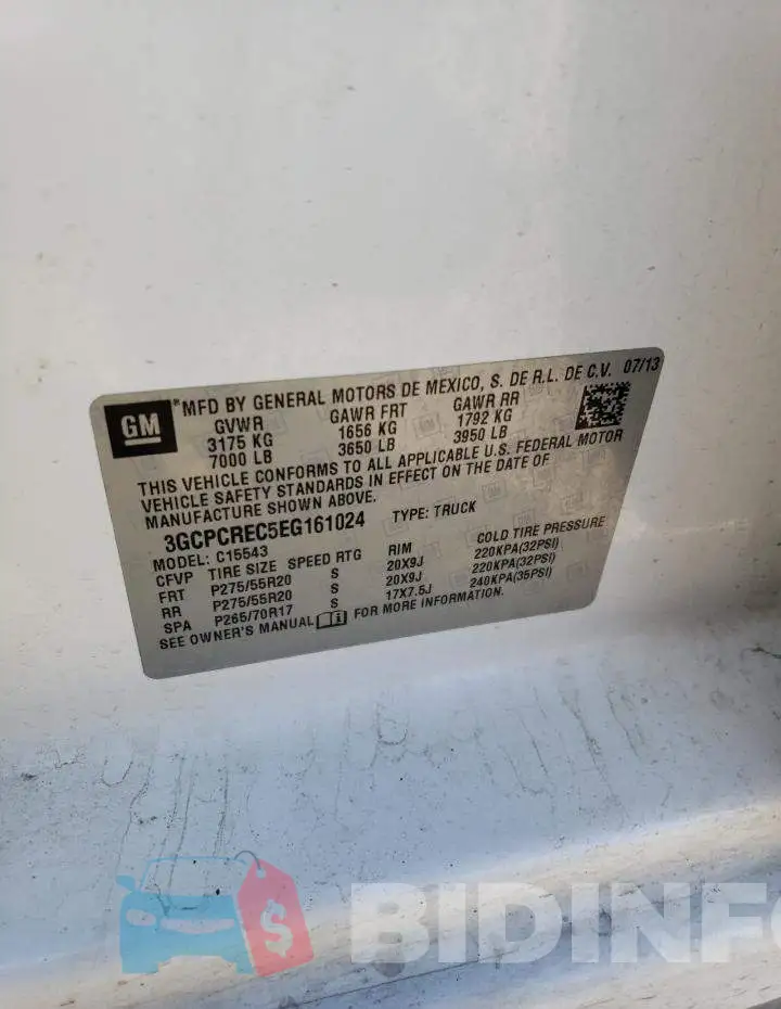 3GCPCREC5EG161024 Photo# 12