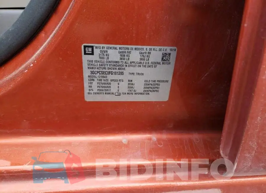 3GCPCSEC0FG181285 Photo# 12