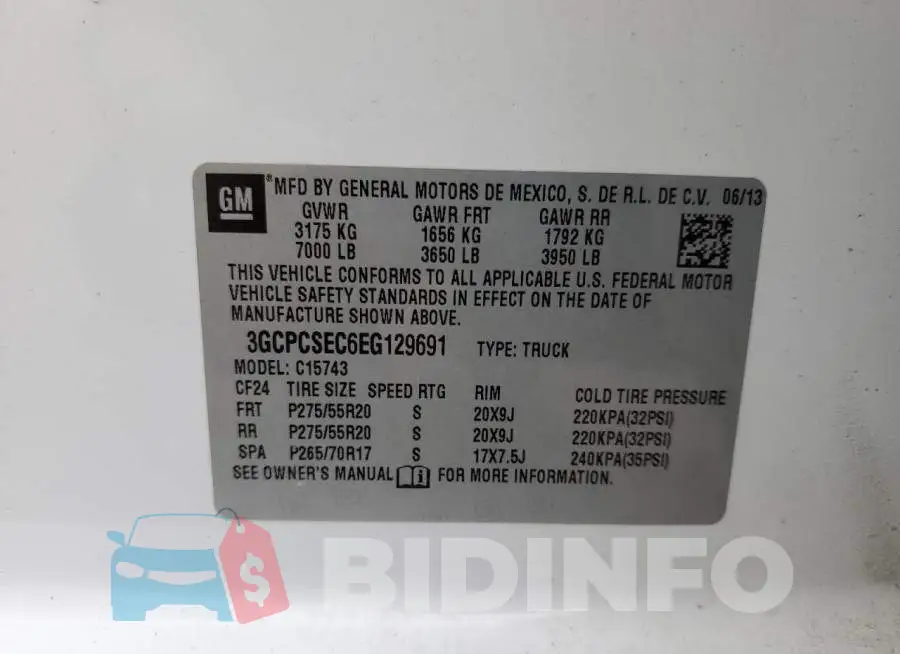 3GCPCSEC6EG129691 Photo# 12