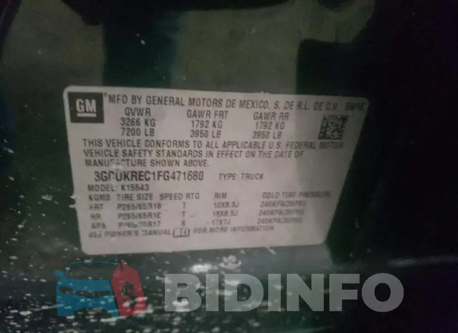 3GCUKREC1FG471680 Photo# 12